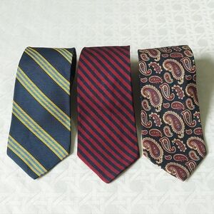 VTG Lot Of 3 Brooks Brothers Striped Floral Silk Neckties Formalwear Made In USA